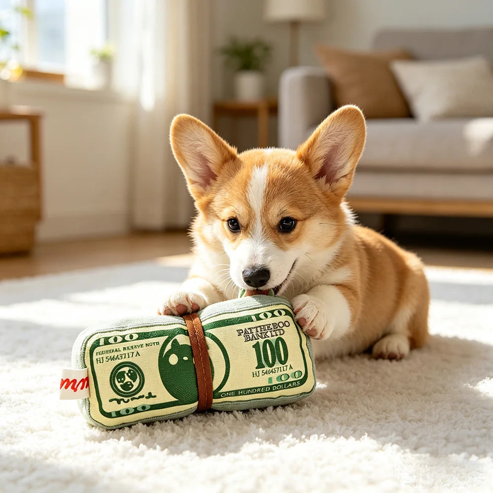 MoneyRoll Squeaky Crinkle Pet Toy