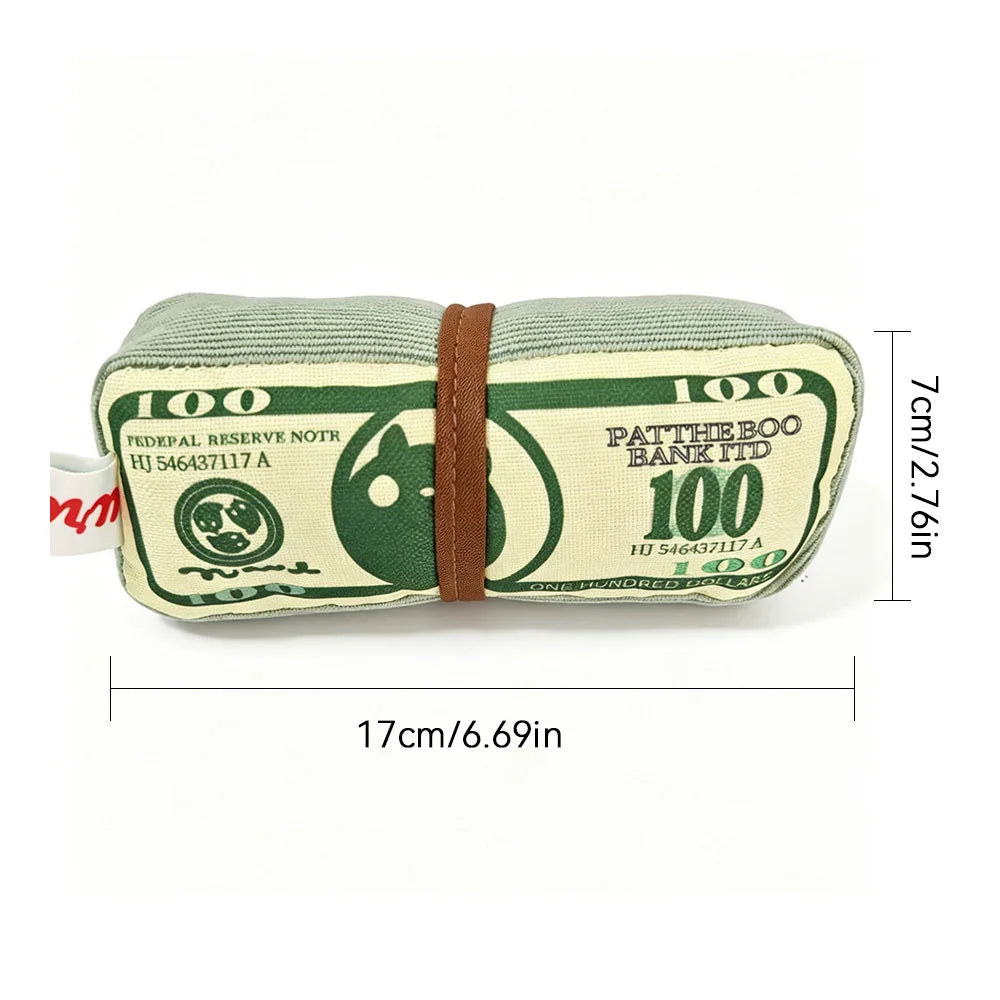 MoneyRoll Squeaky Crinkle Pet Toy