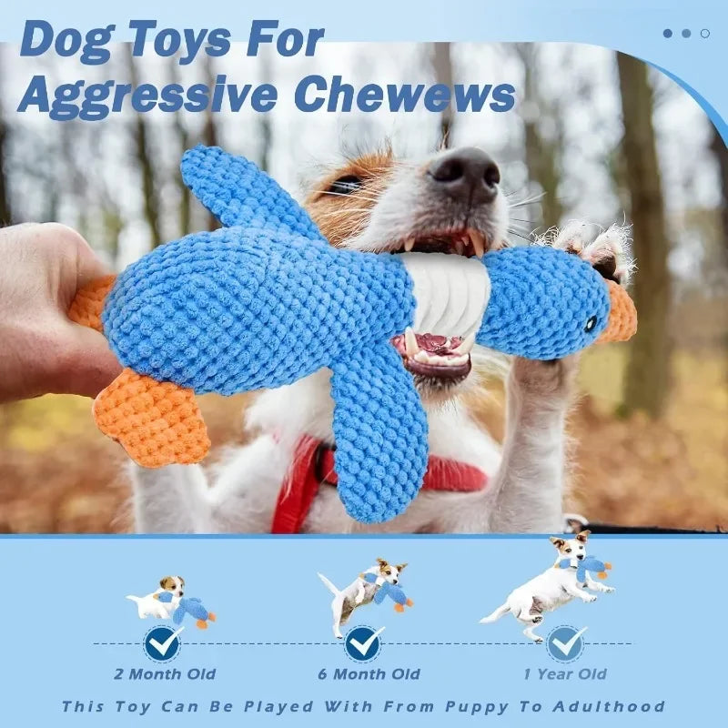 Blue Goose Squeaky Plush Pet Toy