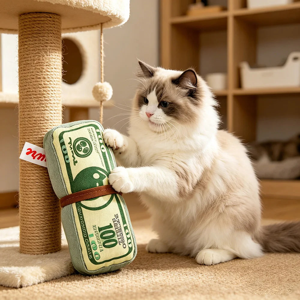 MoneyRoll Squeaky Crinkle Pet Toy