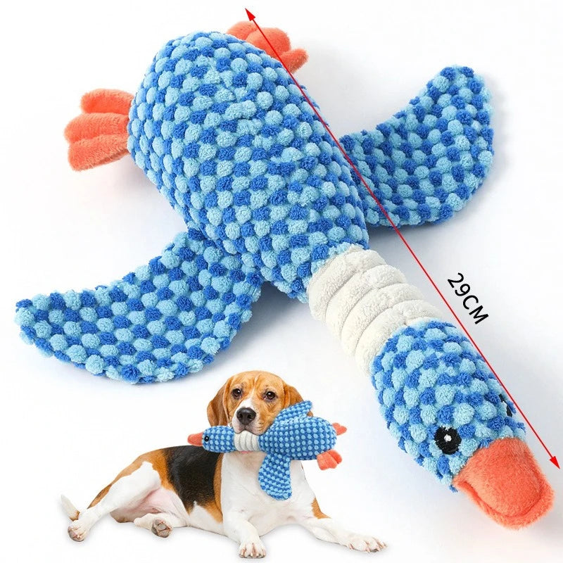 Blue Goose Squeaky Plush Pet Toy