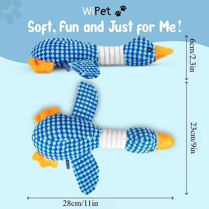 Blue Goose Squeaky Plush Pet Toy