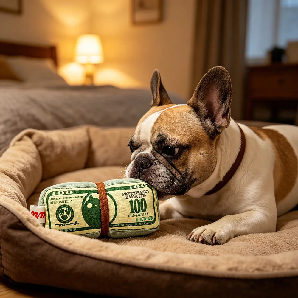MoneyRoll Squeaky Crinkle Pet Toy